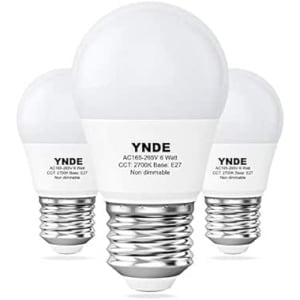Ampoule LED E27 blanc chaud G45, 6W (remplace l'ampoule 50W), ampoule E27 blanc chaud, petite ampoule E27, 2700K, 540lm, angle de faisceau 270°, non dimmable, 3 pièces