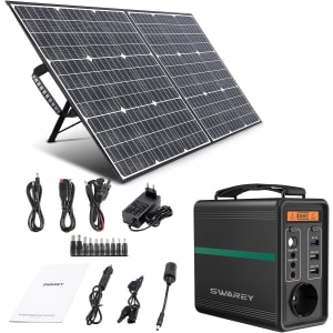 Générateur Solaire Portable 166Wh avec panneau Solaire Pliable 100W Economie d'energie 220V kit solaires