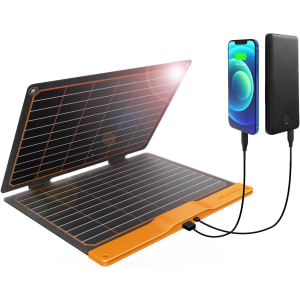 20W Petit USB Panneau Solaire Chargeur 15W USB-A PD2.0 USB-C Pliable Portable Léger ETFE Power Emergency Panel IP67 Étanche Randonnée Camping Randonnée pour Téléphones Batteries Tablettes Power Bank