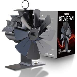 Ventilateur Poele à Bois,8-lame Ventilateur de Poêle avec Thermomètre Intégré,Ventilateur Poele a Bois avec haute efficacité et fonctionnement silencieux,Ventilateur Cheminée Wood Stove Fan