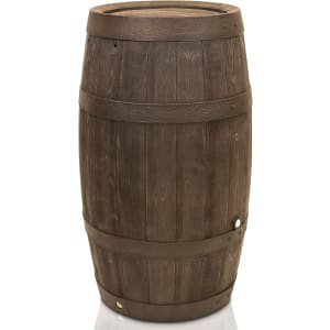 récupérateur Eau de Pluie 250L [Timber] Aspect tonneau en Bois - avec Filetage en métal et Couvercle, en Plastique, résistant au Gel, tonneau/réservoir d'eau de Pluie, pour Jardin