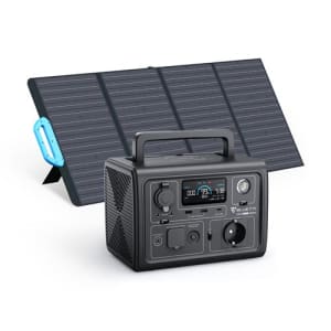 Station électrique portable BLUETTI EB3A avec Panneau Solaire PV120,268Wh Station d'Énergie Portable 600W,LiFePO4 Batterie de Secours pour Camping