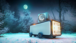 climatiseur sans evacuation, sur la neige, en pleine forêt