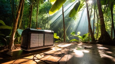 groupe électrogène solaire portable en forêt