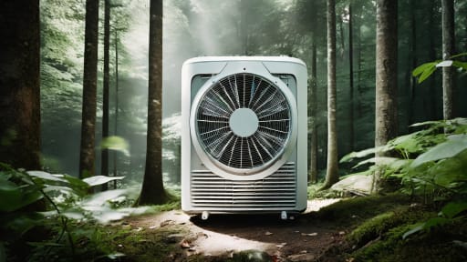 climatiseur portable en forêt