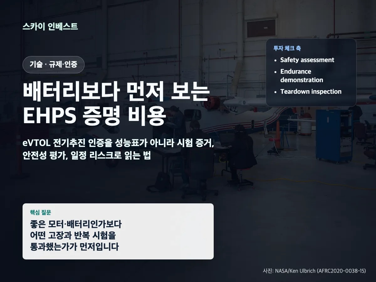 eVTOL 전기추진 인증에서 EHPS 증명 비용을 설명하는 썸네일