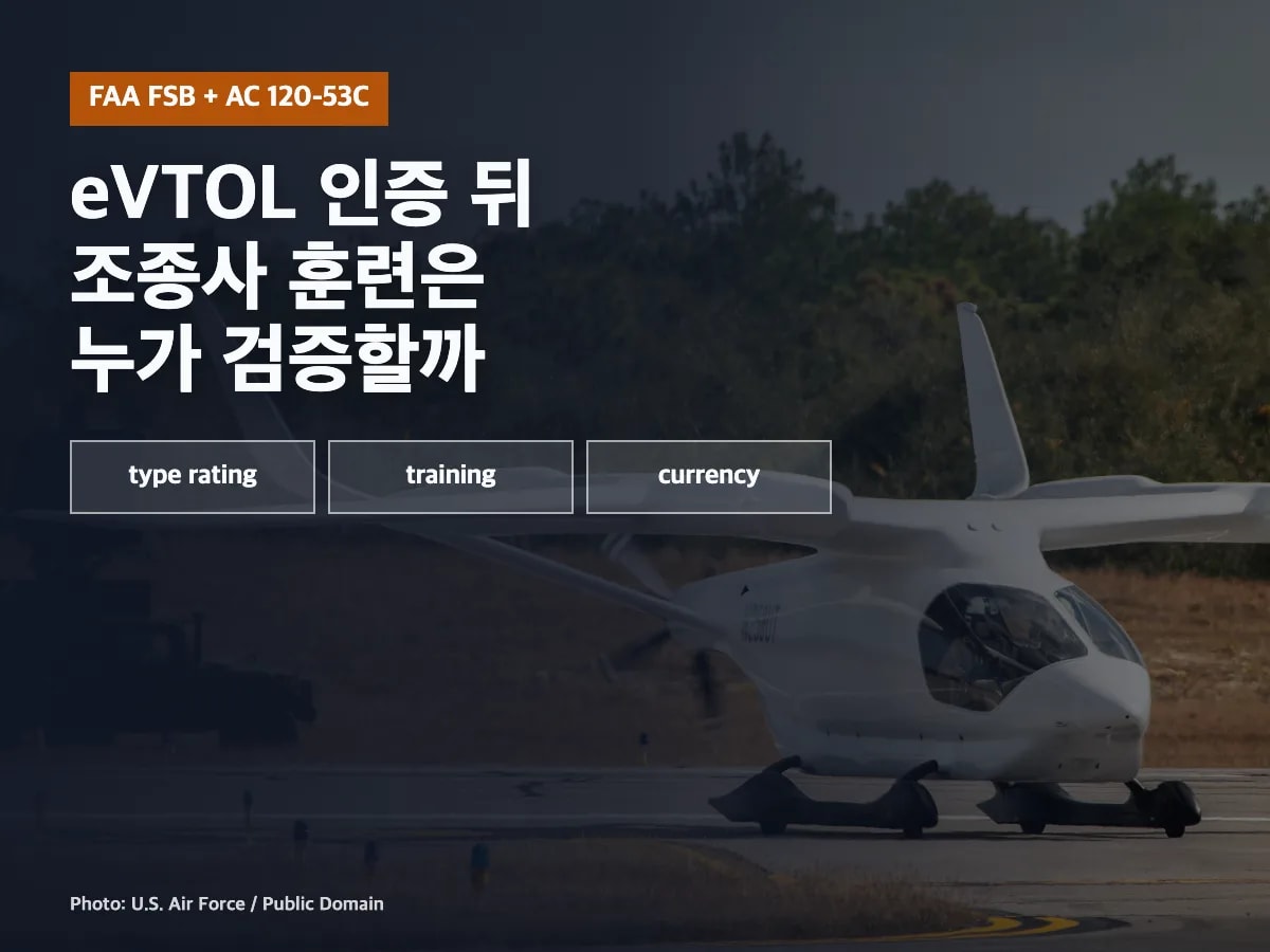 BETA Technologies Alia 실사진 위에 FAA FSB와 조종사 훈련 병목을 요약한 썸네일
