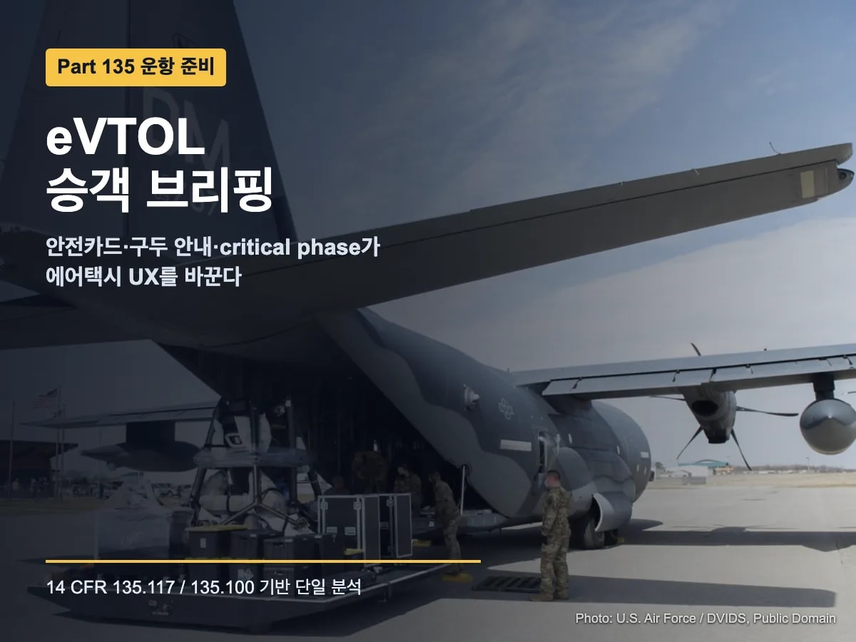 eVTOL 승객 브리핑과 Part 135 운항 절차를 설명하는 썸네일