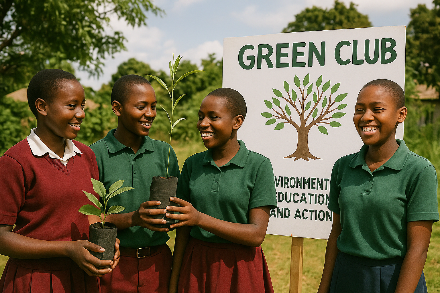 Children planning and working on a project on environment protection