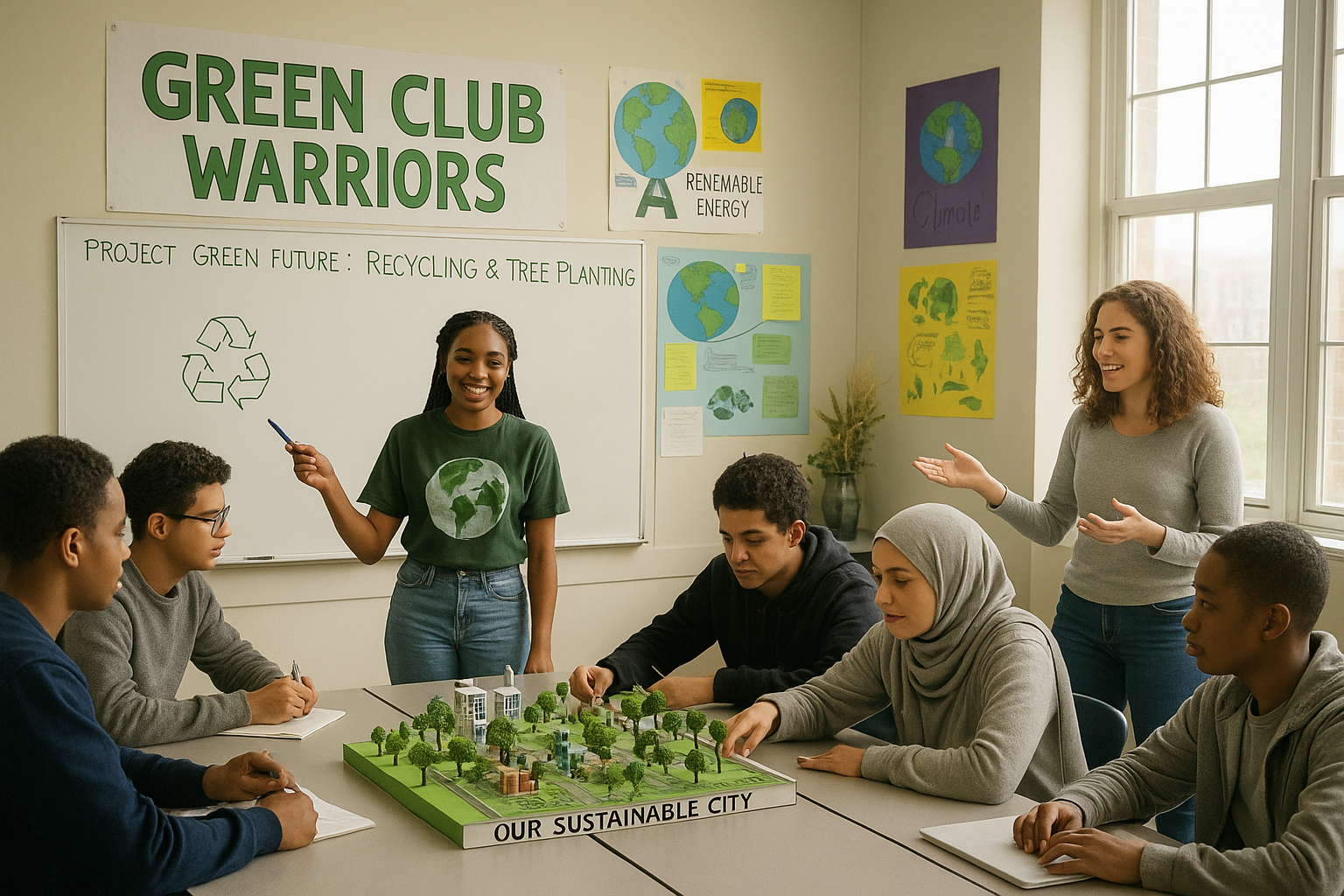 A student pitching how to conserve the environment around their school.