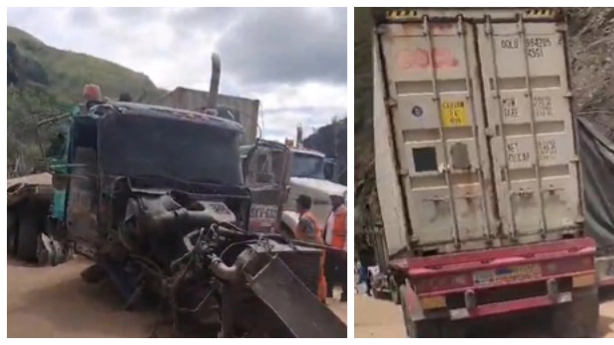Grave accidente entre tractomula y camión en la vía Buga–Buenaventura dejó una persona herida y generó congestión vial