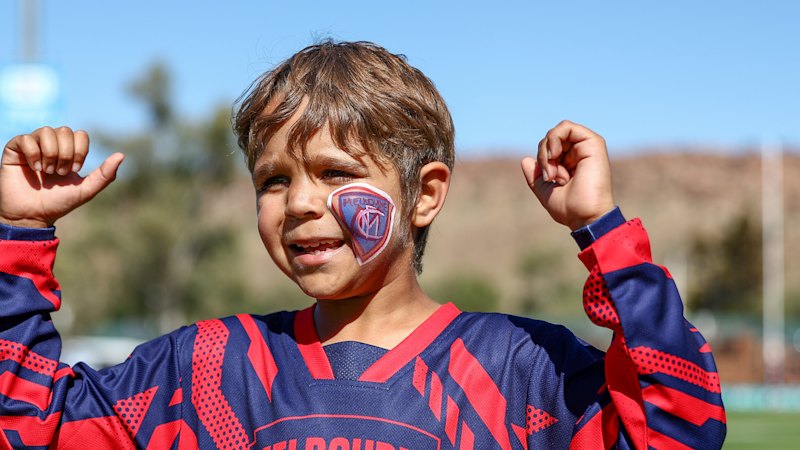 Melbourne Demons take on GWS Giants in AFL clash at Traeger Park in Alice Springs