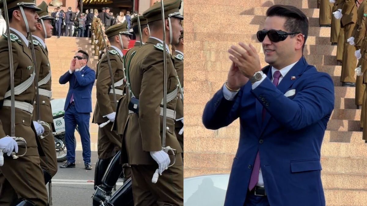 Diputado Olivares aplaude desfile de Carabineros antes de la Cuenta Pública del Presidente Kast