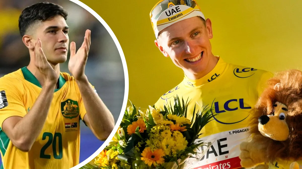 Tour de France Champion Tadej Pogacar Supports Socceroos
