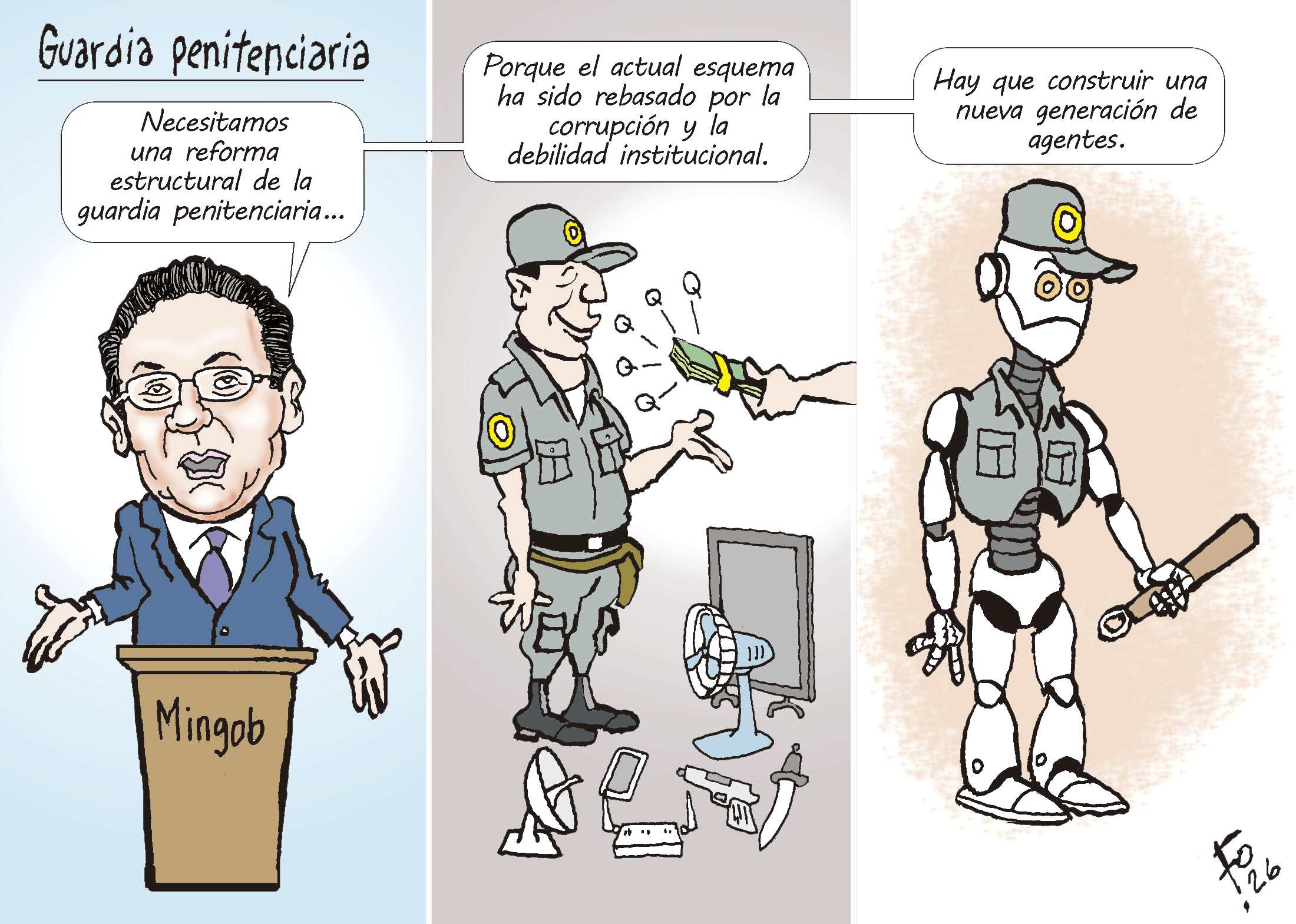Caricaturas de Fo: Crítica a la Guardia Penitenciaria en 6 de Julio de 2026