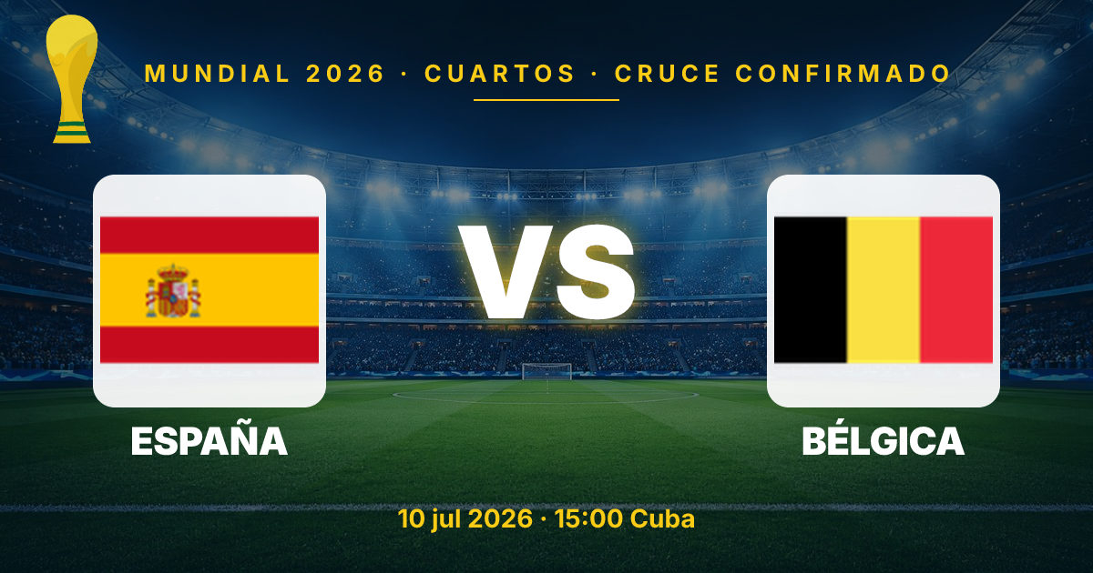 España y Bélgica se enfrentan en cuartos del Mundial 2026