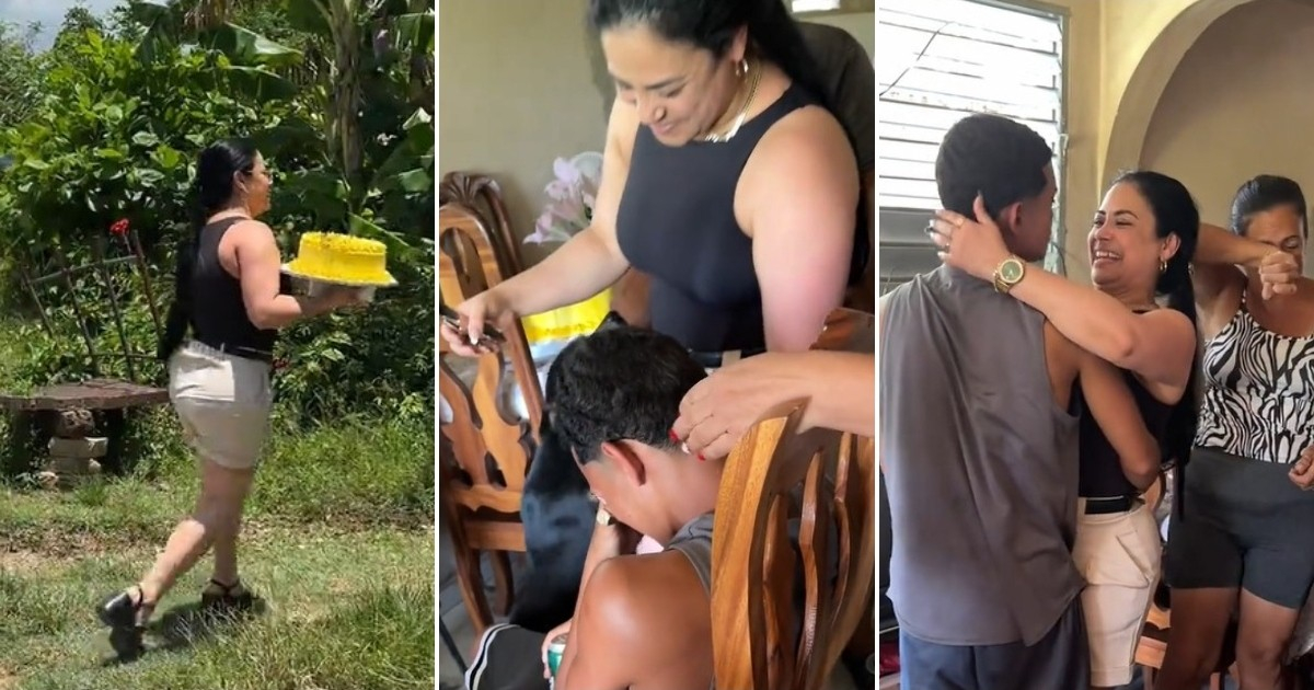 Una madre cubana sorprende a su hijo en cumpleaños 18 en Cuba