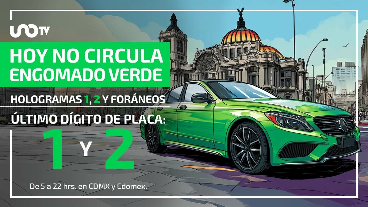 Hoy No Circula: Vehicles with Green Tint and Plates 1 & 2 Restricted on July 16th
