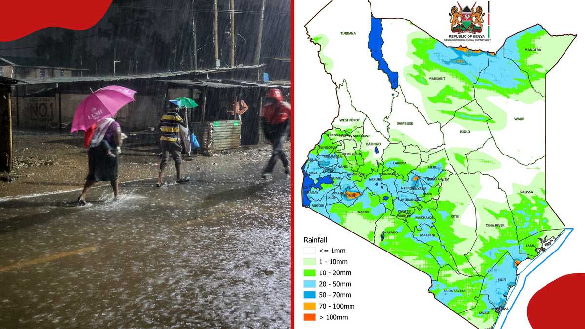 Kenya Weather Forecast: Cold Spells and Rainfall Expected in Over 20 Counties Today