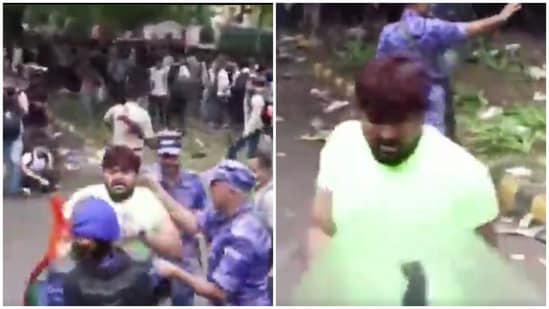 Protester Challenges Security Forces at Jantar Mantar During CJP March to Parliament