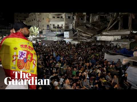 Los palestinos en Gaza celebran la victoria de España en la Copa del Mundo