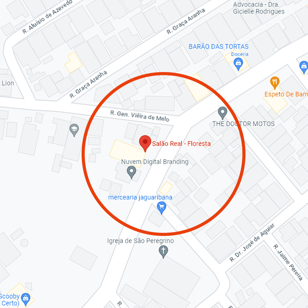 Imagem com a localização do unidade Salão Real no bairro da Floresta