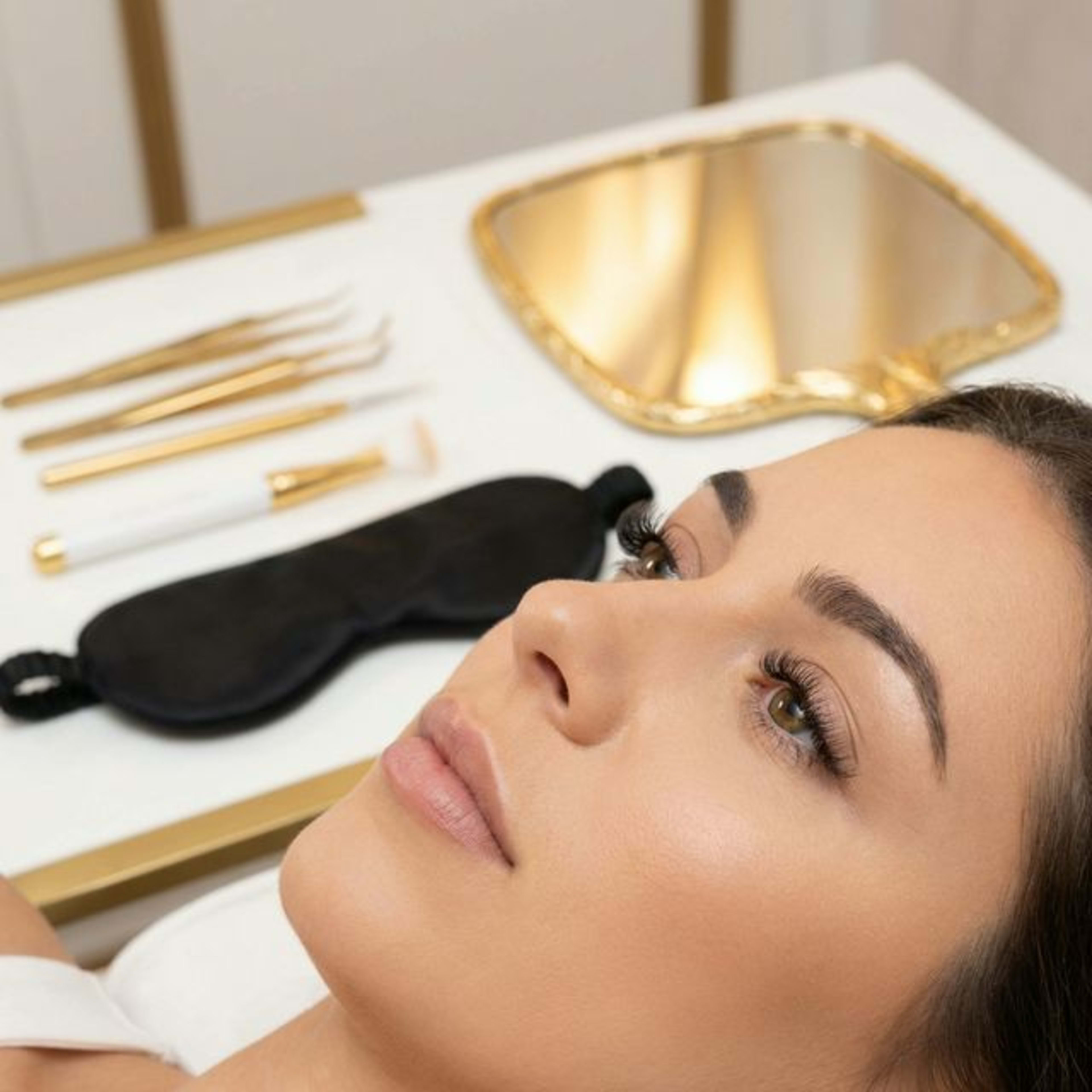 Close up of lash extensions