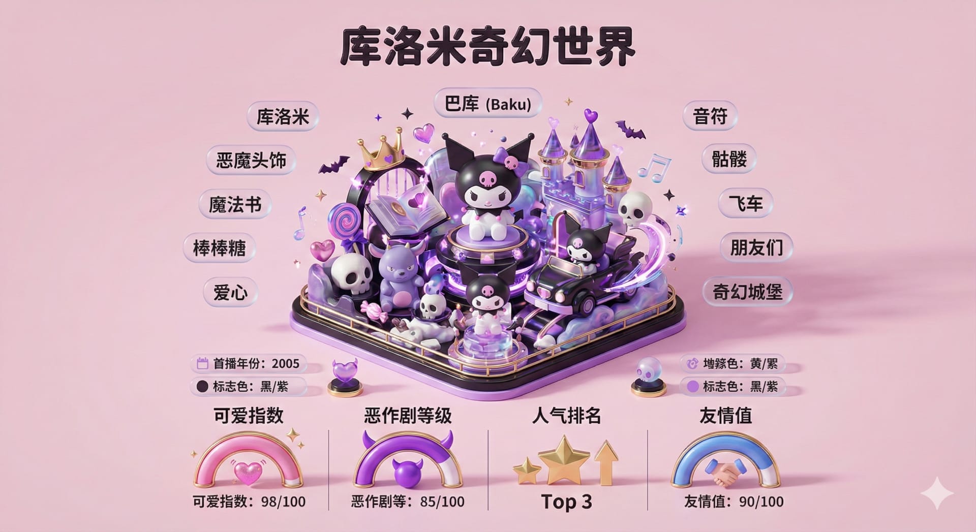 高密度3D信息图：盲盒风