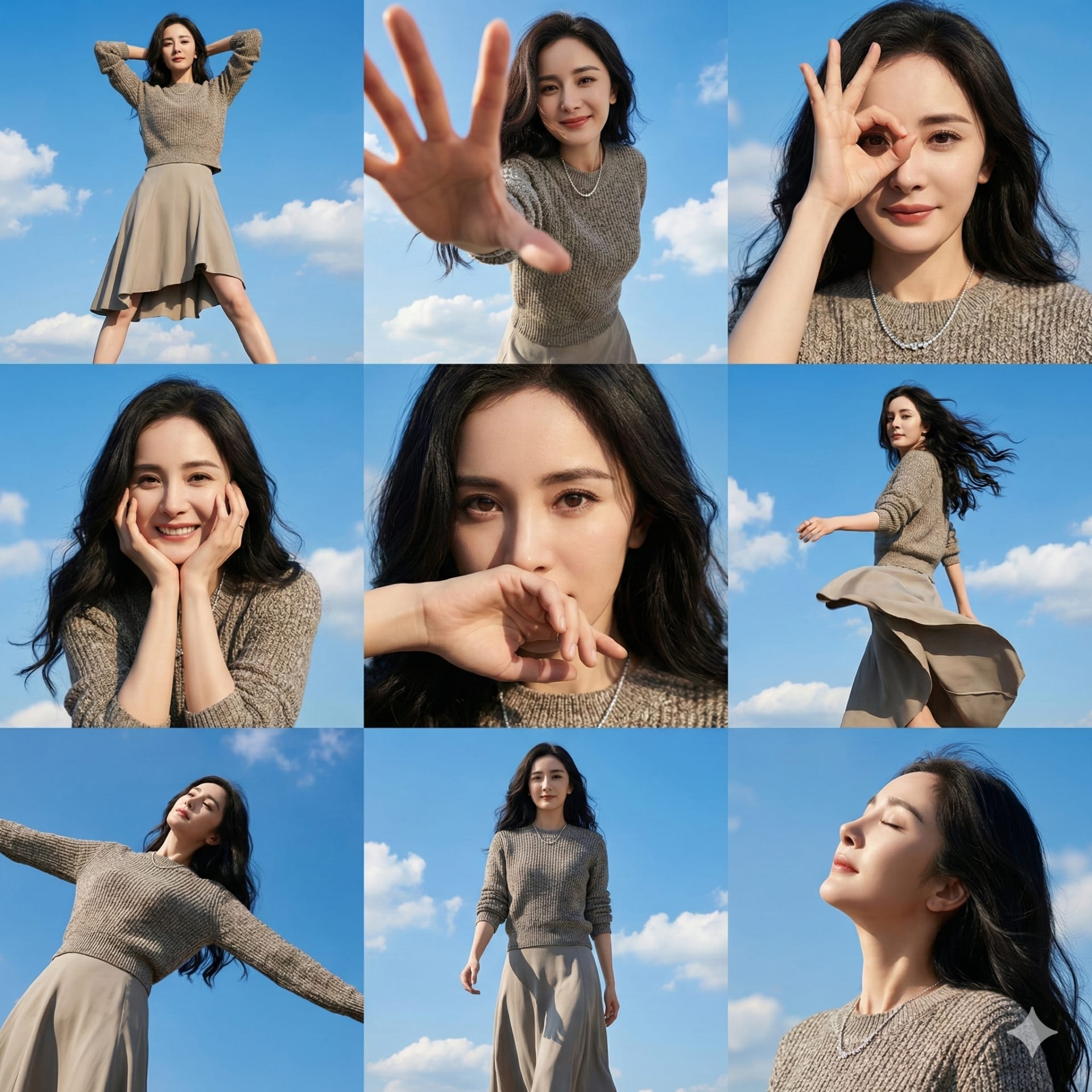 蔚蓝天空时尚九宫格