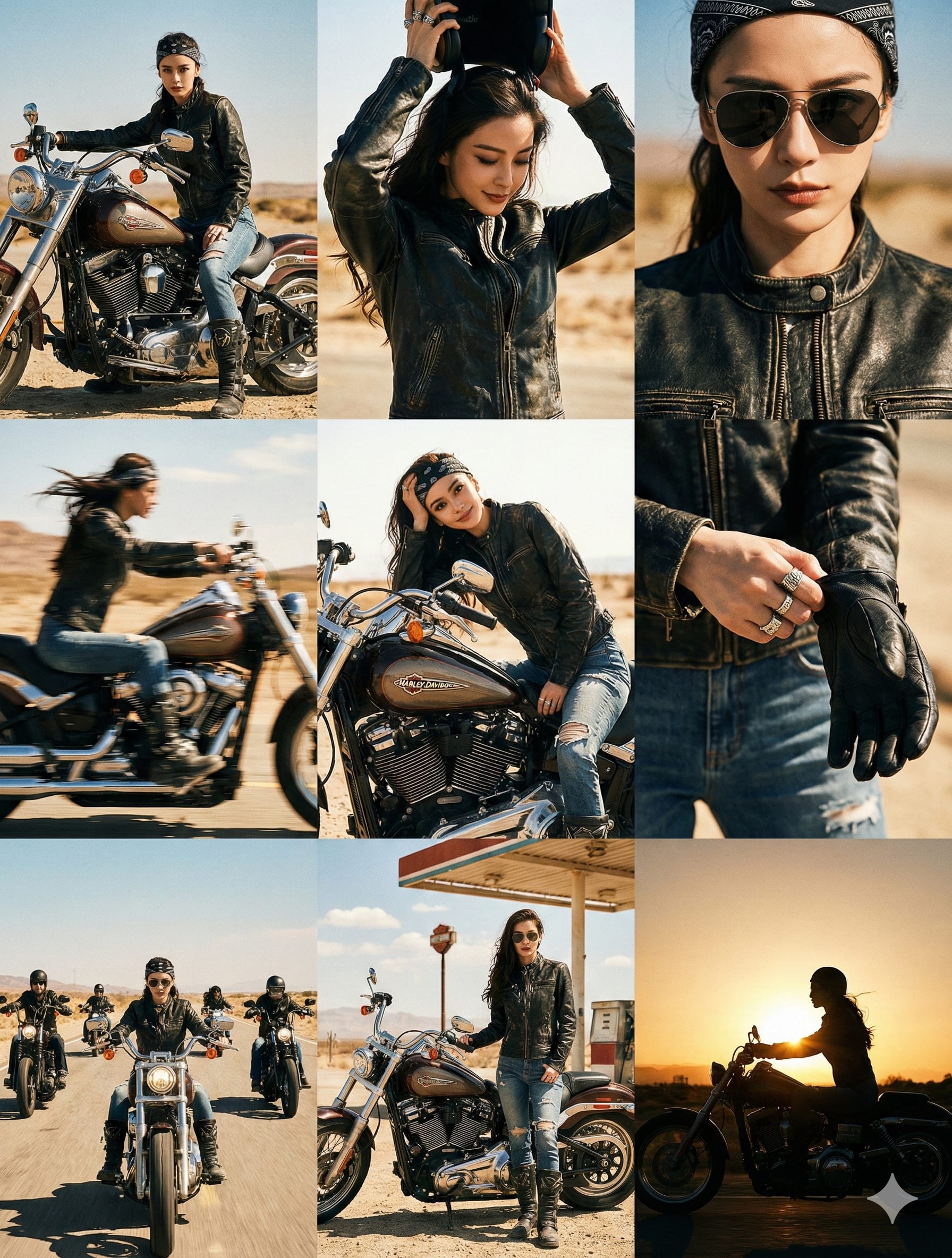 3x3 摩托骑士拼贴