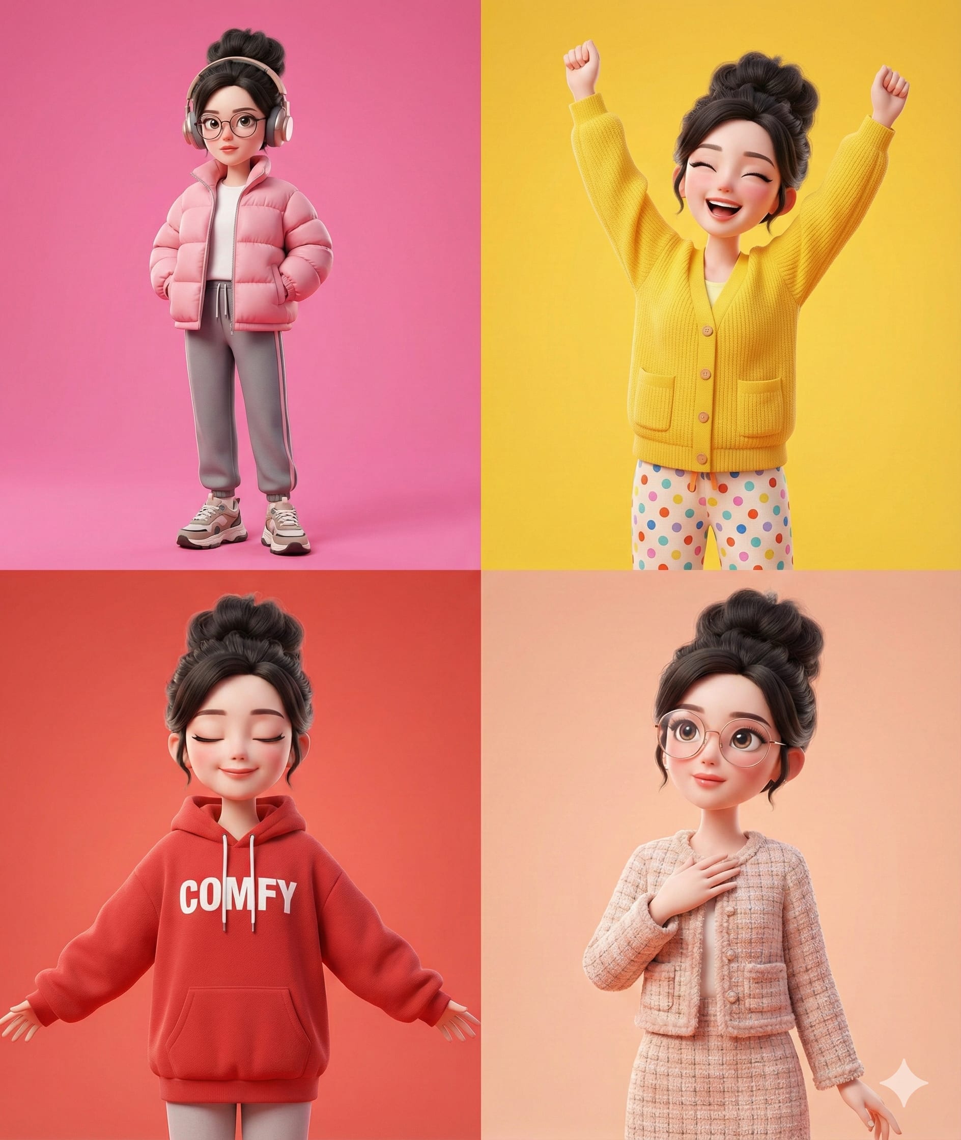 3D风格化萌系角色：百变穿搭