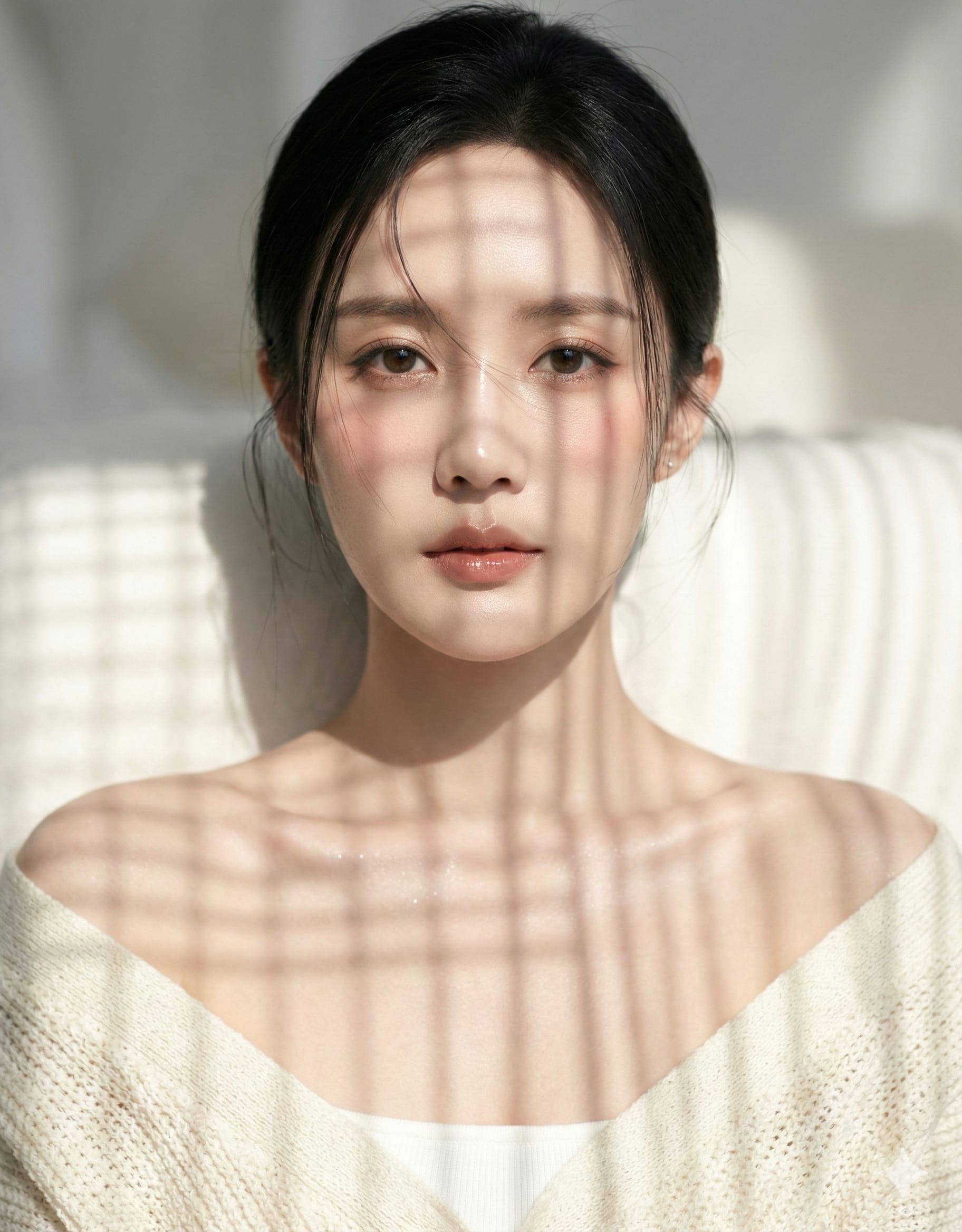 俯拍光影：超现实静谧人像