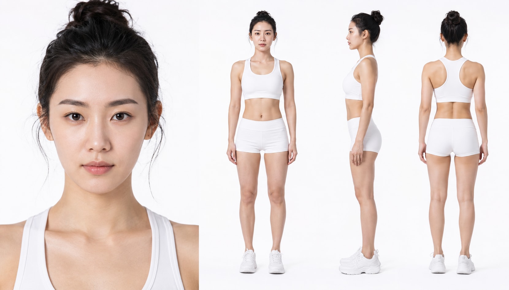 中国运动系女性：专业真人三视图