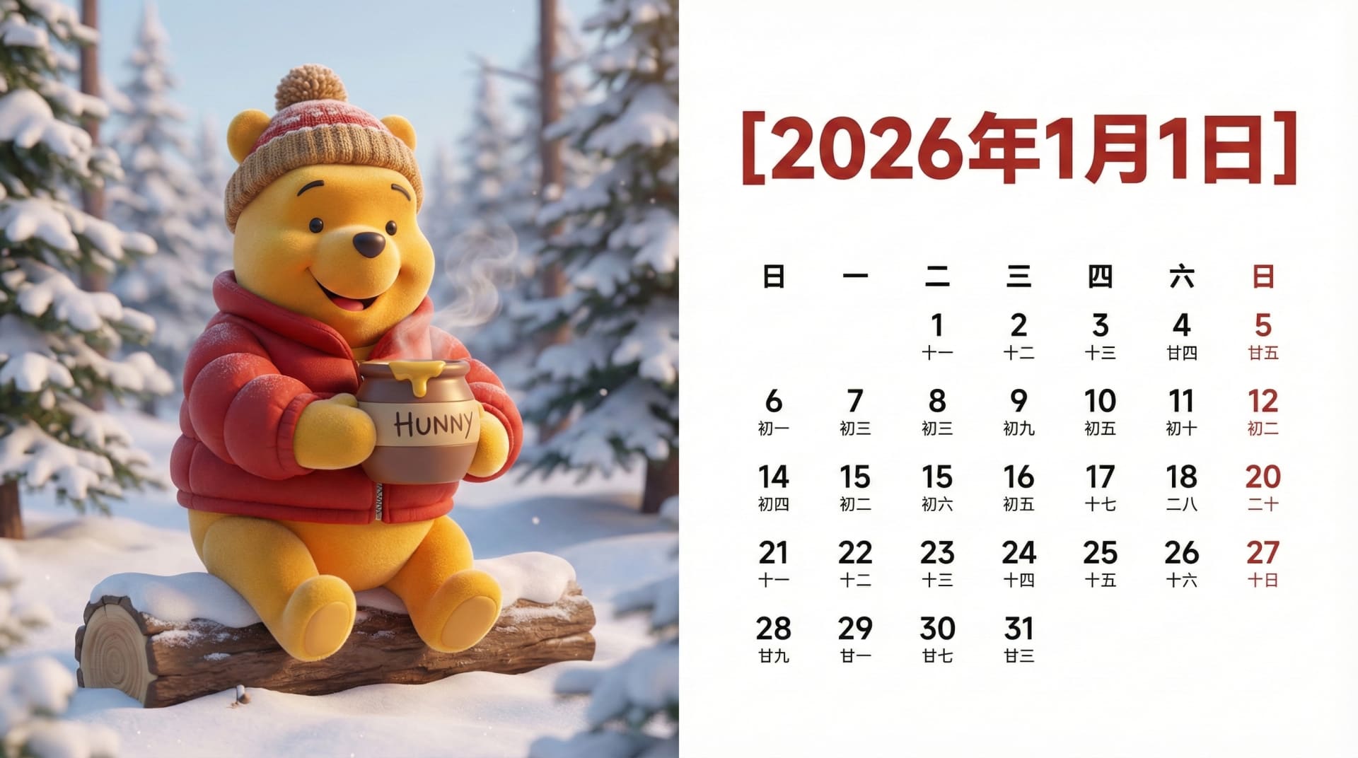 3D潮玩日历卡片：角色自适应