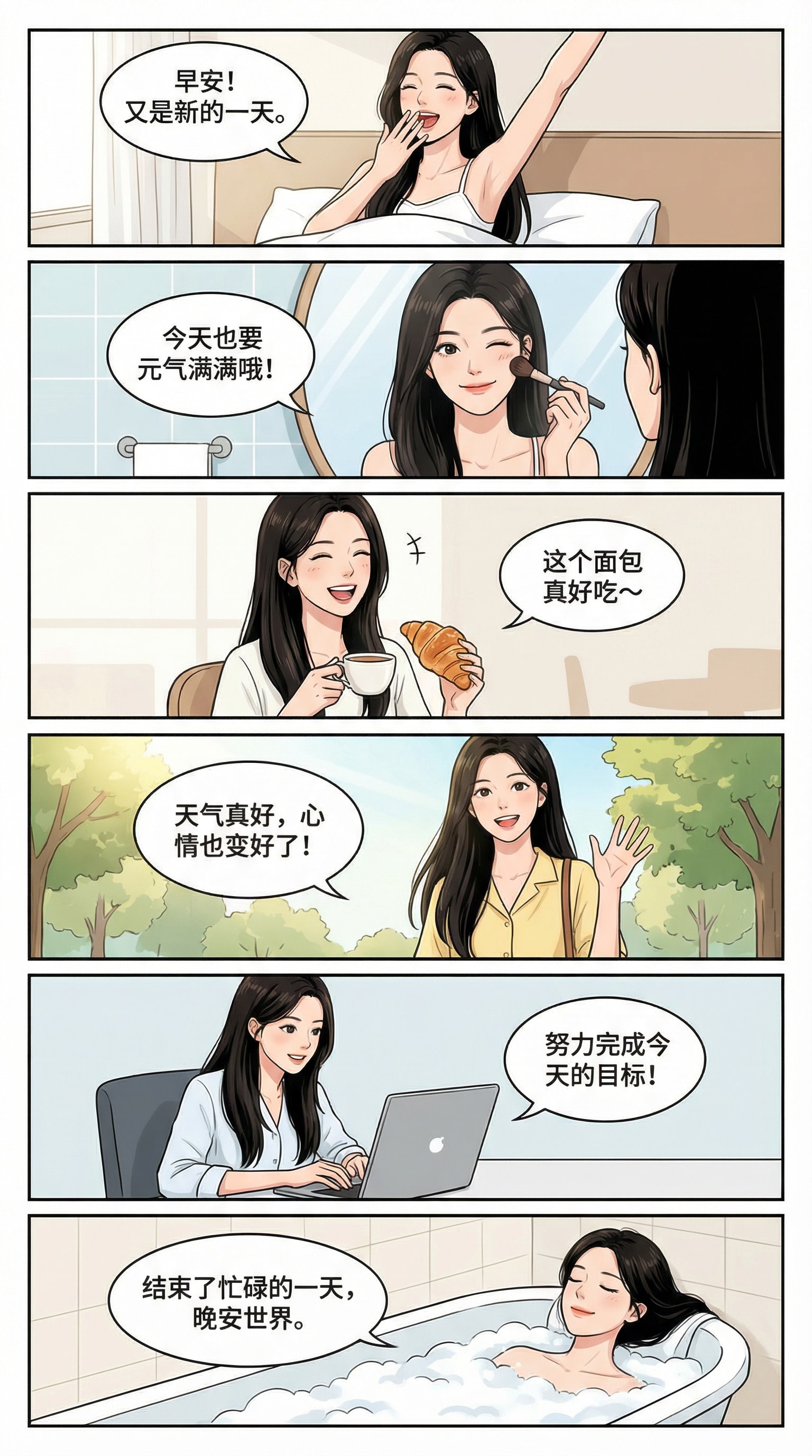 清新甜美六格漫画