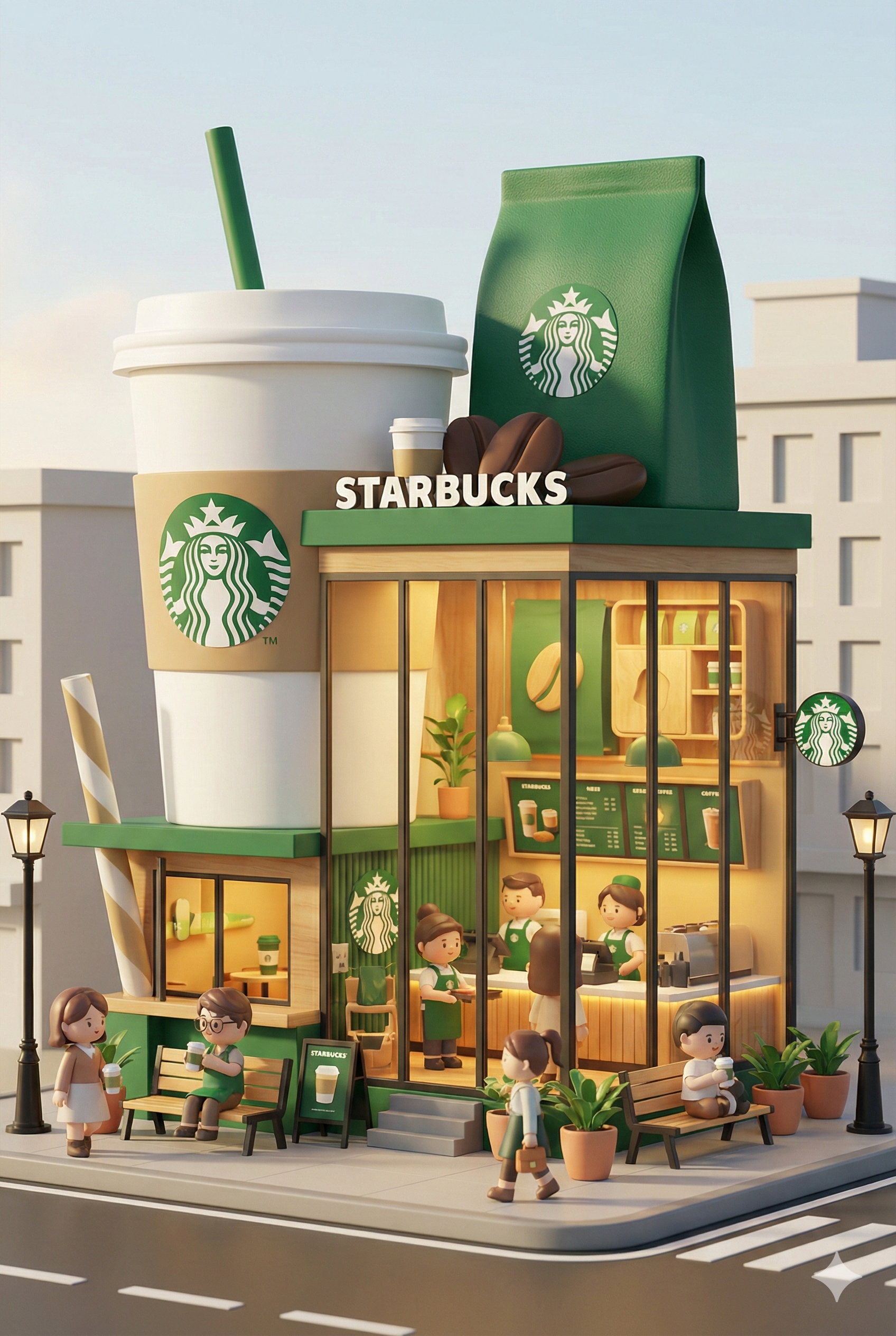 Q版星巴克迷你概念店