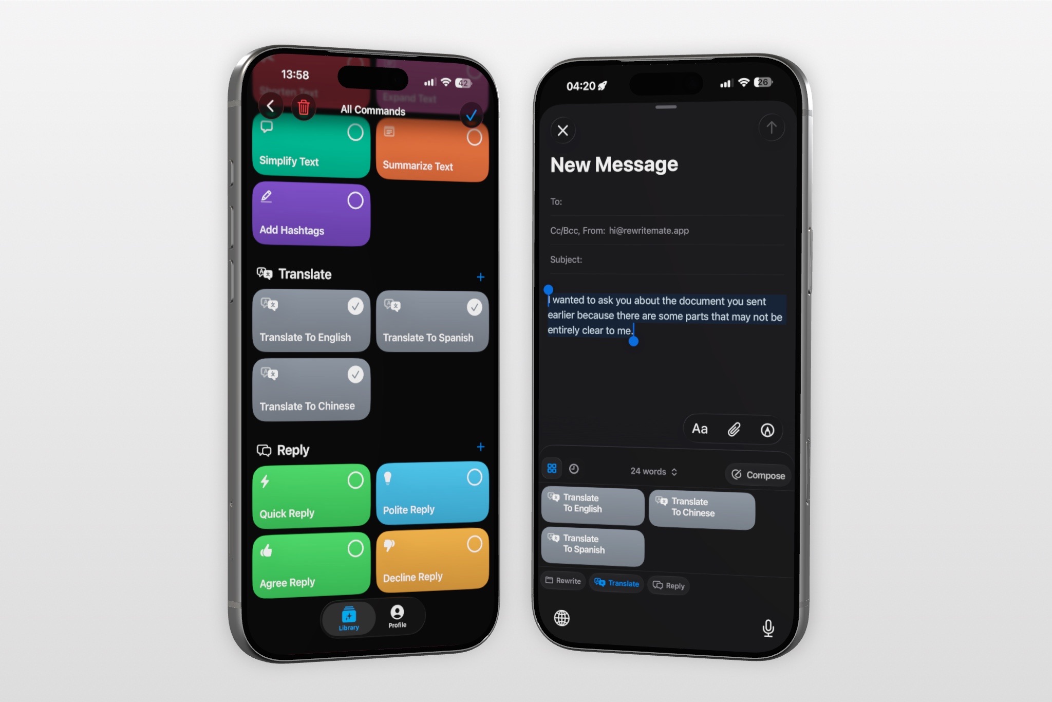 Translate Message RewriteMate