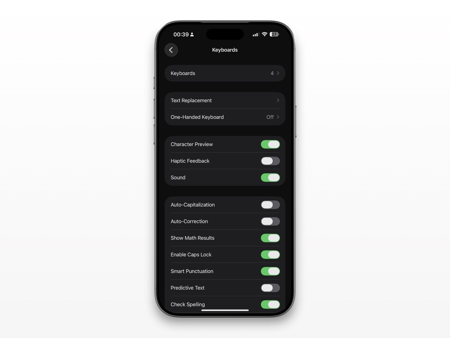 iPhone Add New Keyboards