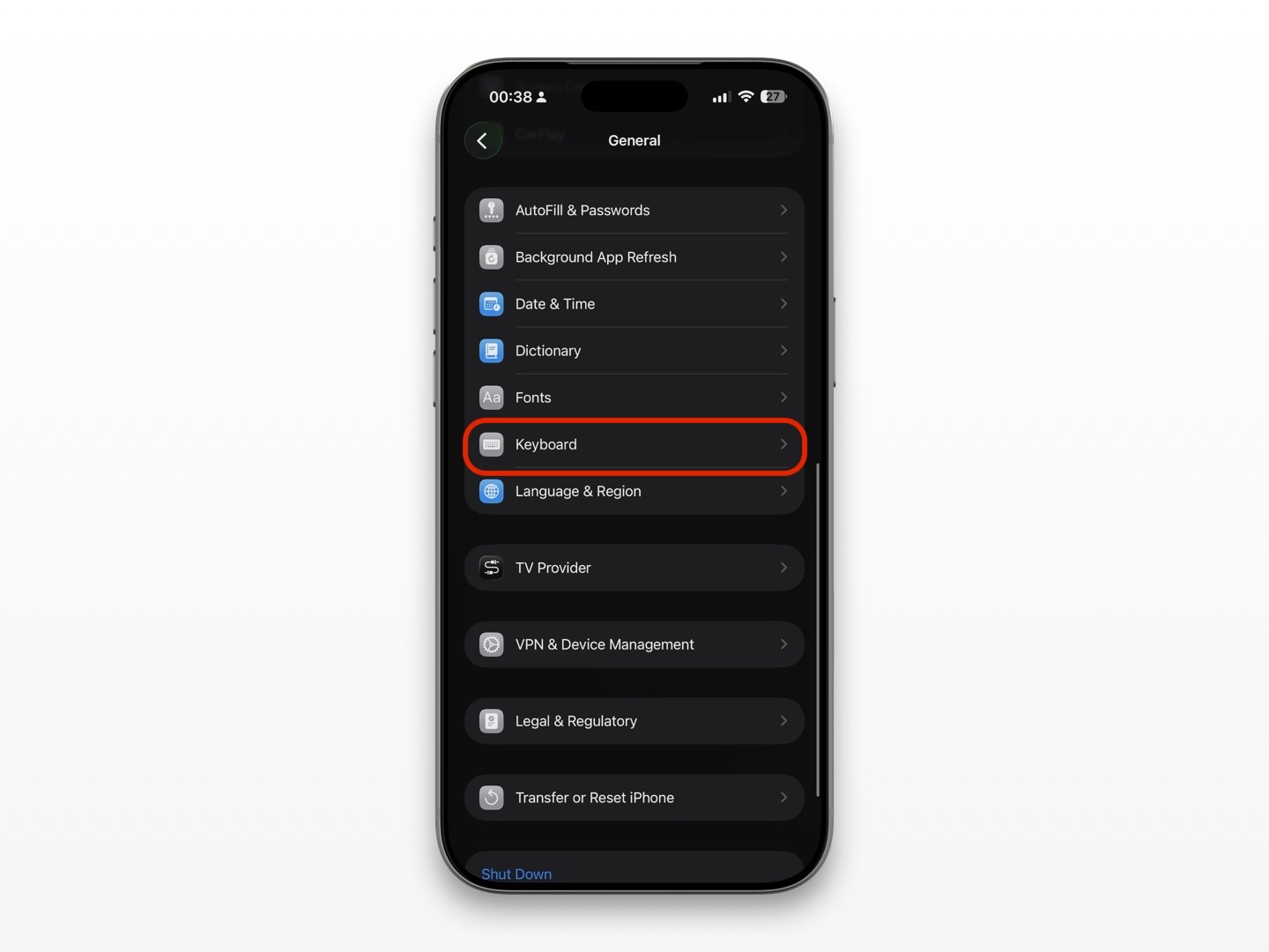 iPhone Add New Keyboards