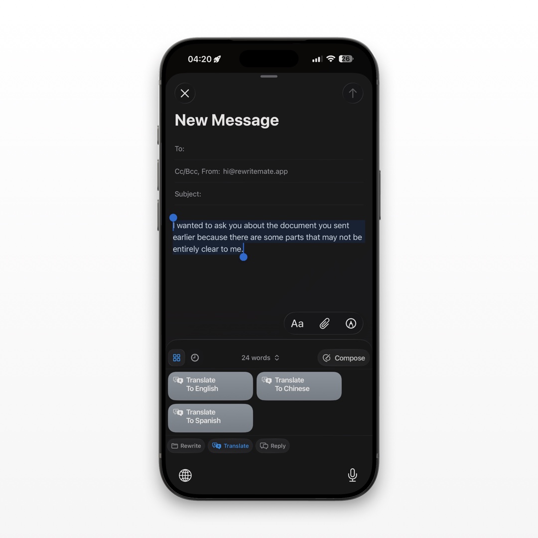 Translate commands