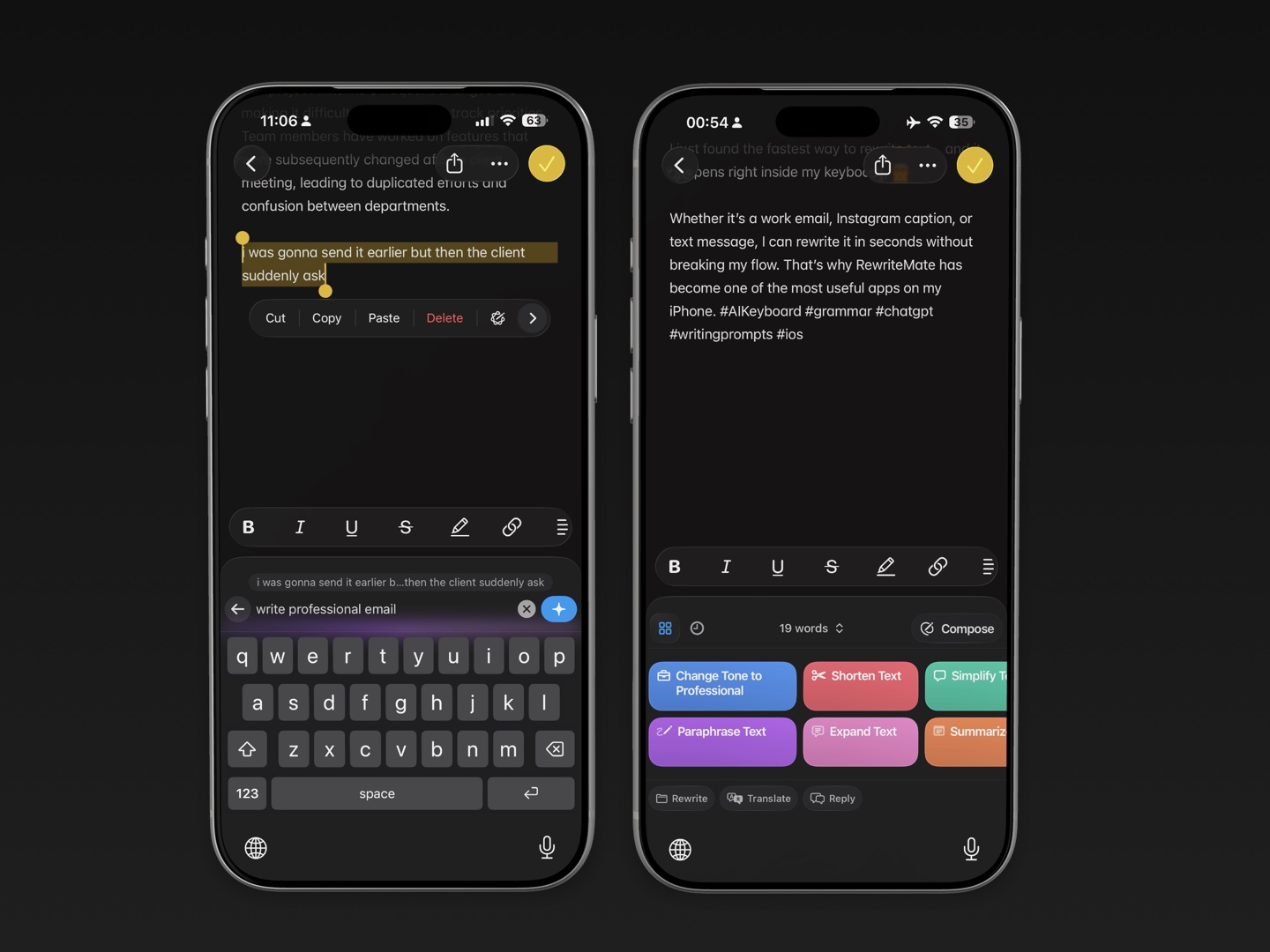 RewriteMate AI keyboard
