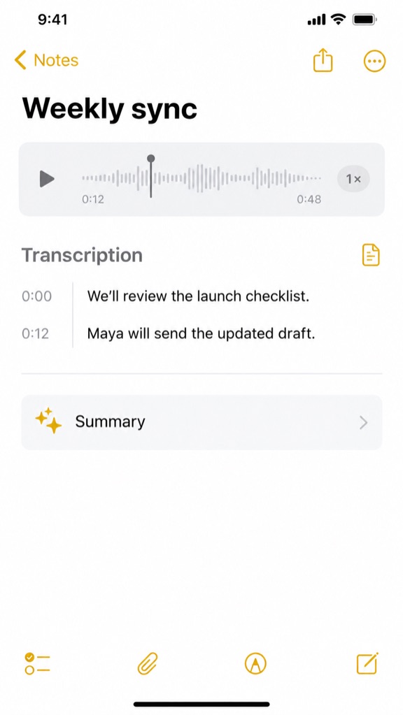 Notes transcript and summary
