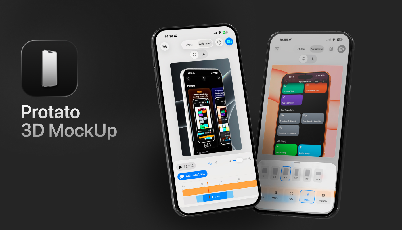 Protato 3D Mockup iOS