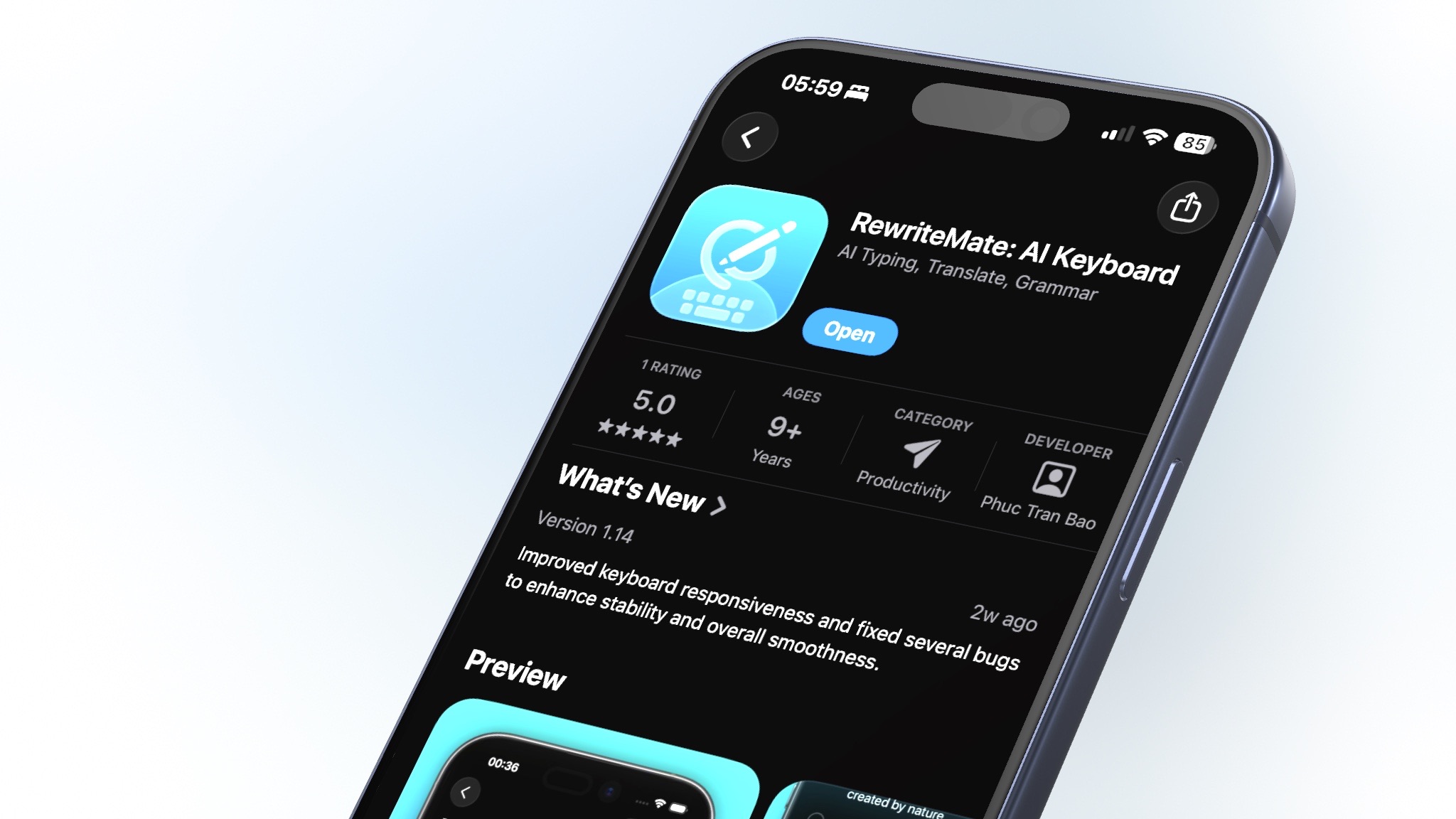 iPhone mockup screenshot example