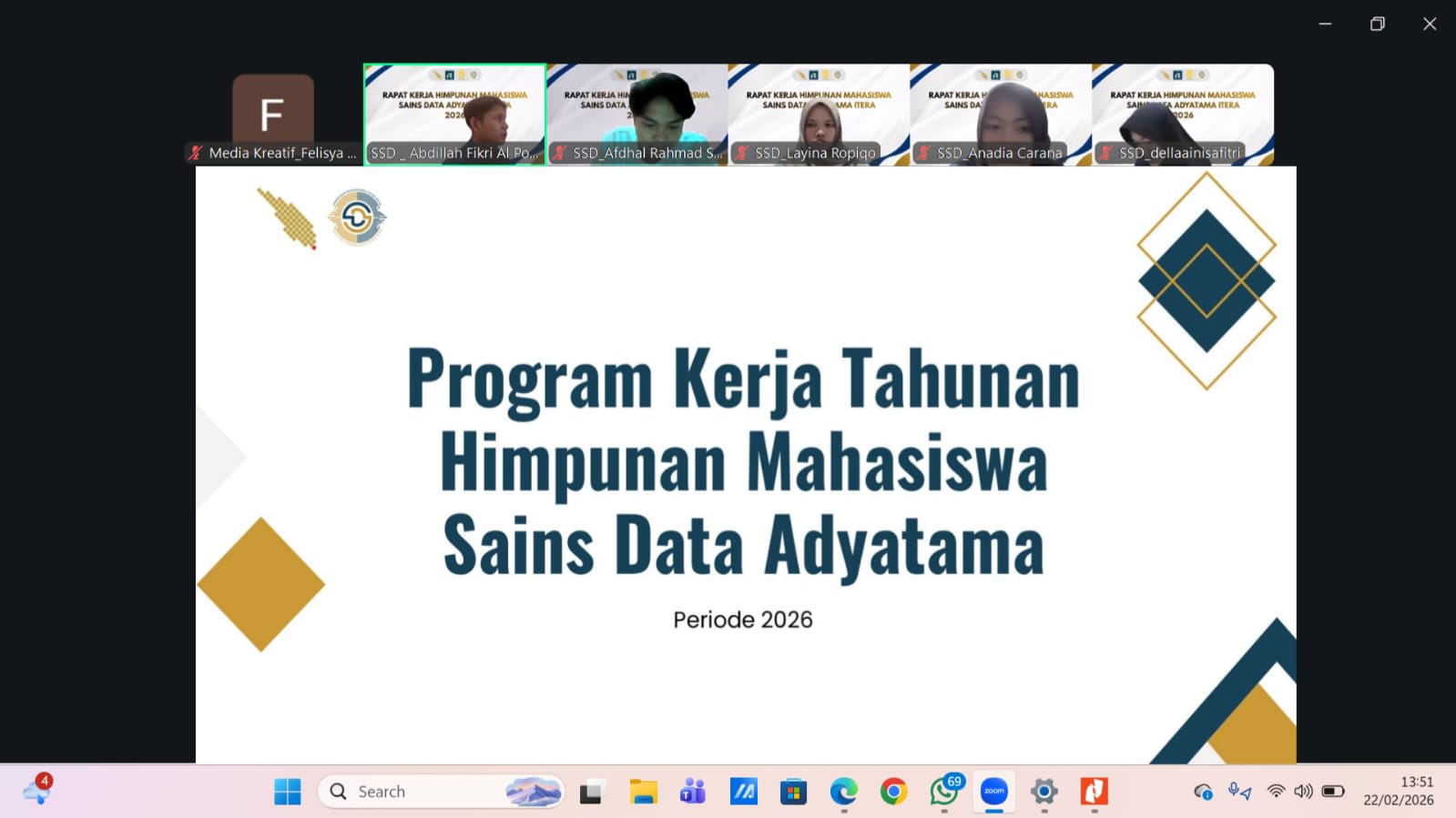 Rapat Kerja HMSD Adyatama ITERA 2026 : Merumuskan dan Menetapkan Program Kerja Satu Periode Kepengurusan