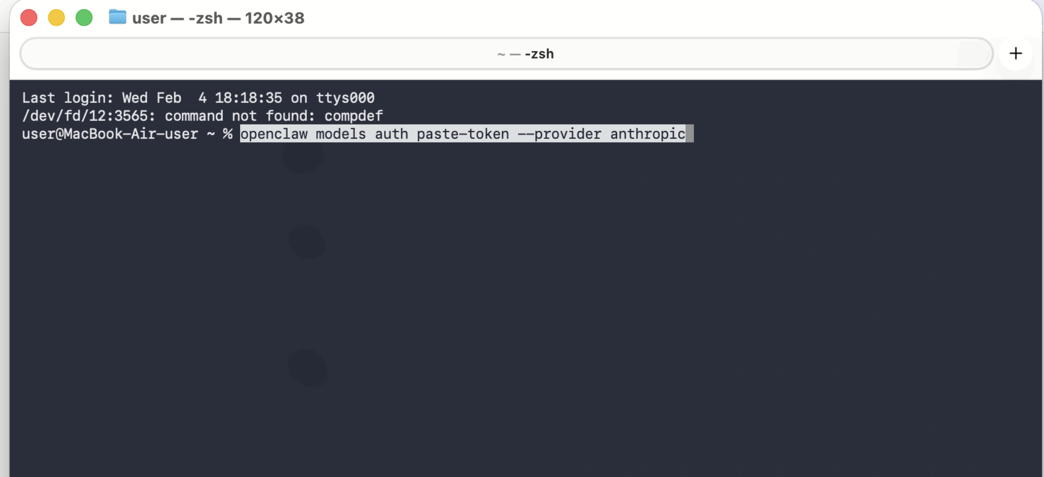 Команда paste-token