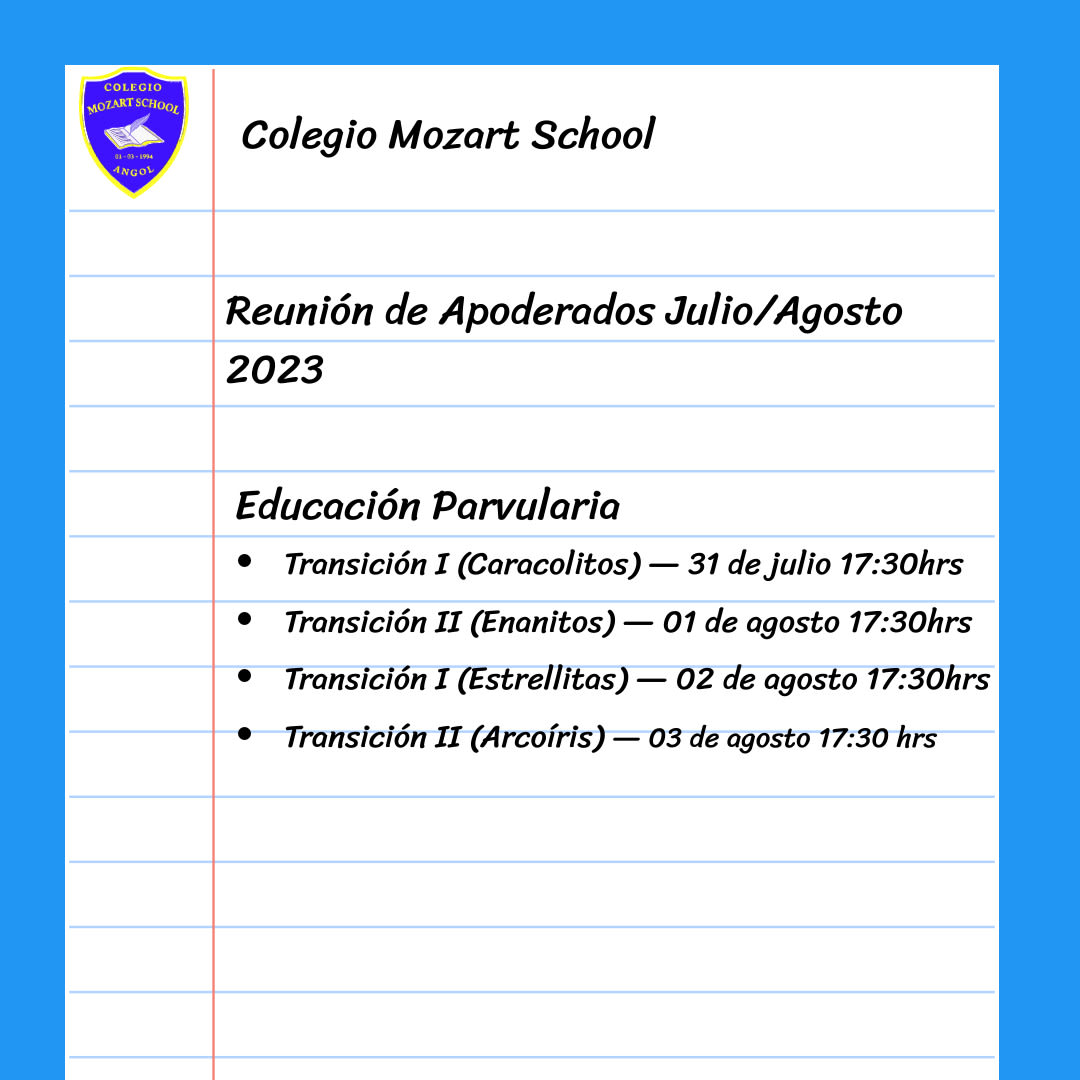 Reunión de Apoderados Niveles Educación Parvularia Julio Agosto 2023