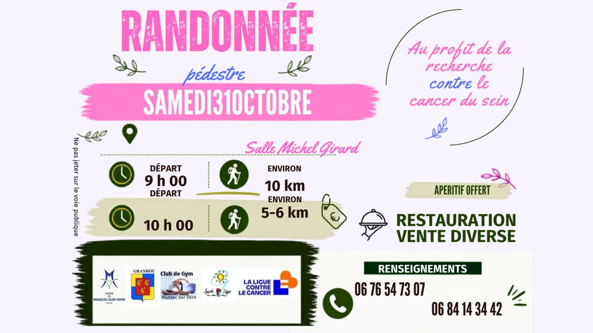 Randonnée pédestre — Manzac-sur-Vern