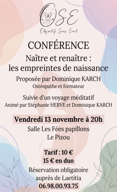 Conférence Naître et Renaître — Le Pizou