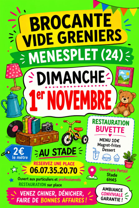 Brocante-vide-greniers du Football Club — Ménesplet